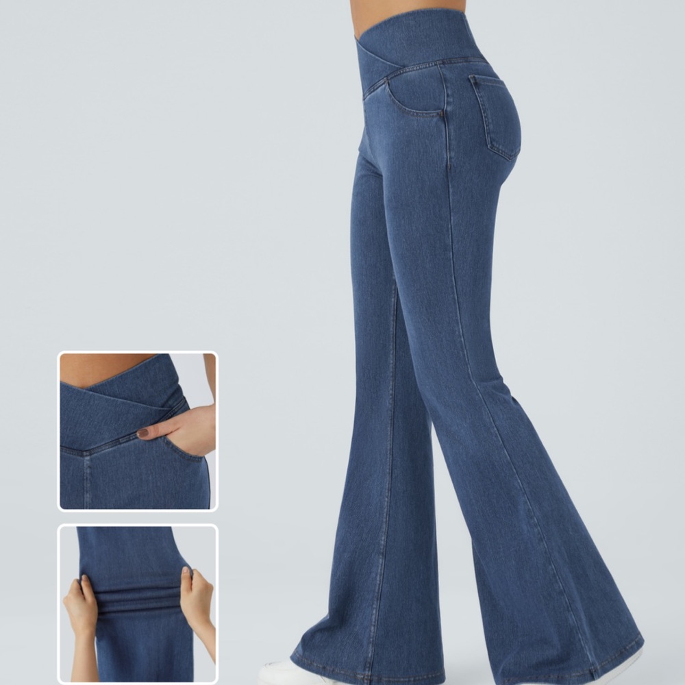 Halara flex high waisted super flare denim